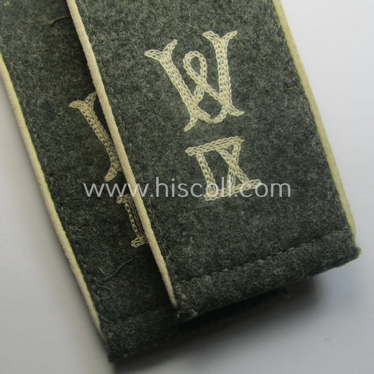 Pair of early- (ie. mid-) war-period WH (Heeres), 'M40'-pattern (rounded-styled and neatly 'cyphered') EM-type shoulderstraps as was intended for a: 'Soldat des Wehr-Ersatzdienstelle im Wehrkreises IX'