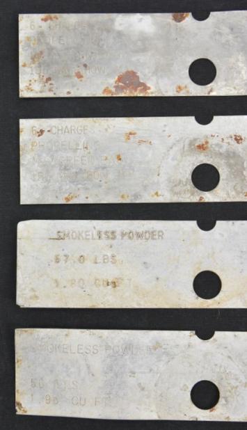 US WW2 Gun-powder Bag-tags