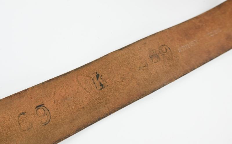 US WW2 Early EM Leather Belt