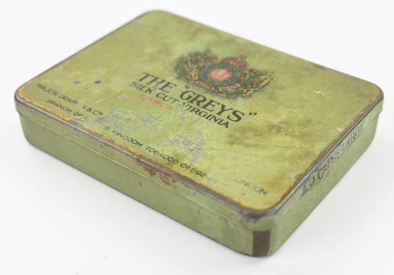 British WW2 Period 'The Greys' Virginia Cigarettes Tin box