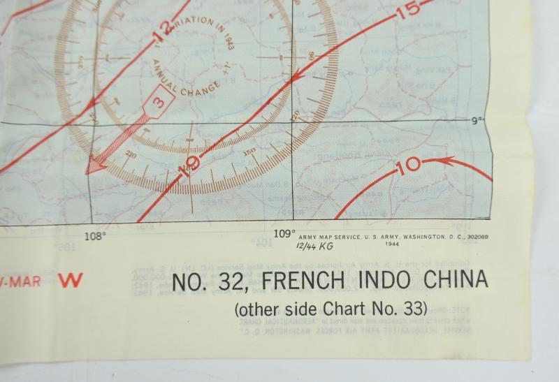 USAAF WW2 Escape Map 'French Indo China'