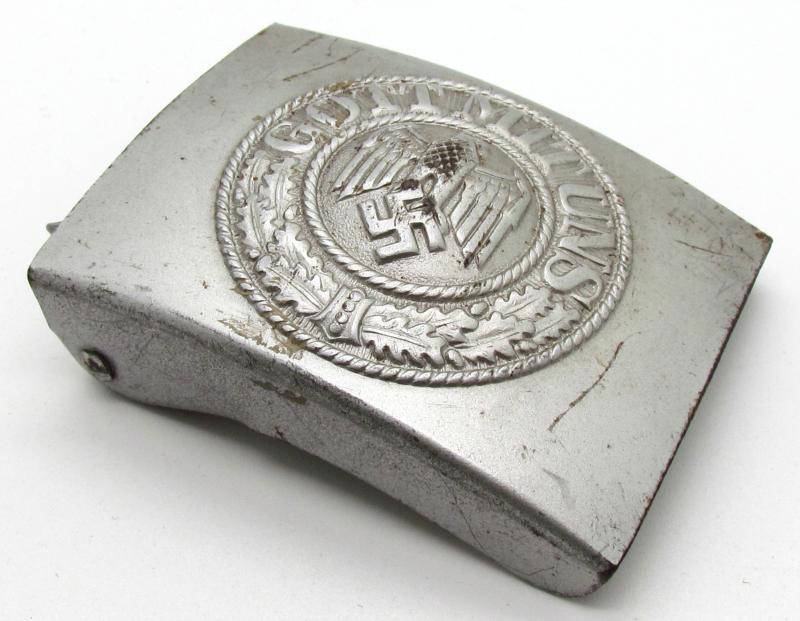 RARE Wehrmacht (Heer) steel belt buckle by Dr. Franke & Co 1942 in silver