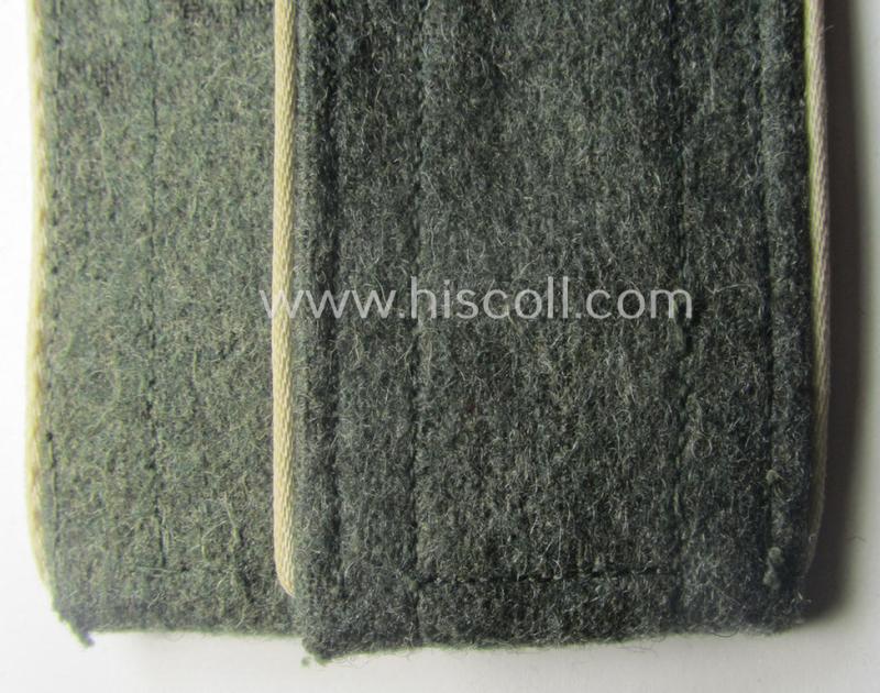 Pair of later-war-period, so-called: 'M44'-pattern, 'simplified' WH (Heeres) EM-type shoulderstraps: 'Soldat der Infanterie-Trpn.'