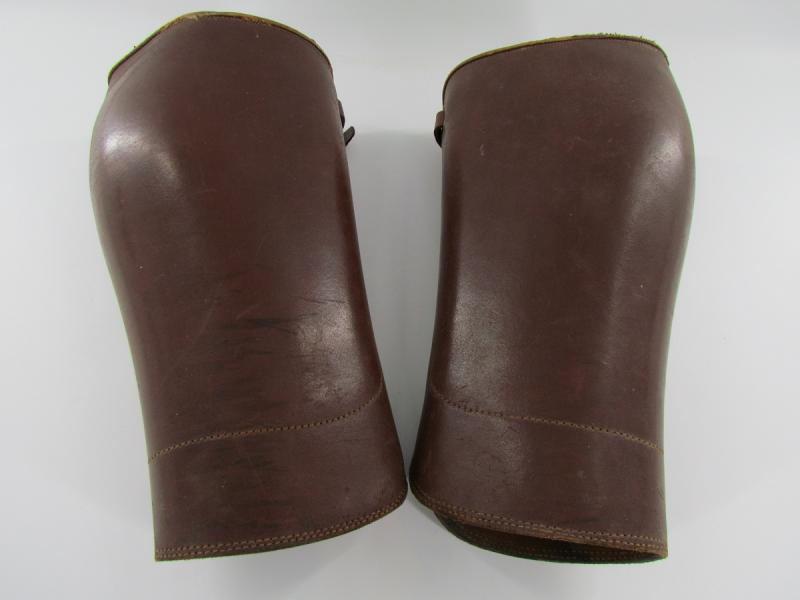 WHSS Cavalry leather gaitors, maker marked!
