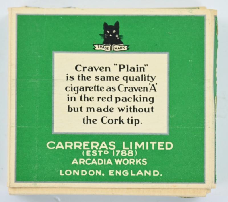 British WW2 Craven Plain Cigarets in Box
