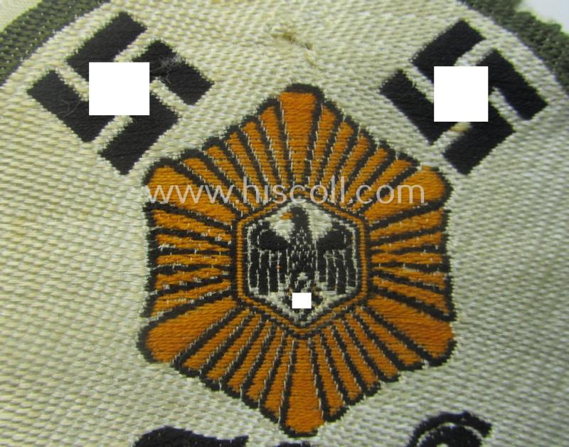 Minimally used - and with certainly rarely encountered! - (larger-sized!) SA- (ie. 'Sturmabteilungen'-) related, arm-patch as executed in the neat 'BeVo'-weave pattern as was intended for a member serving with the: 'SA-Feldjägerkorps'