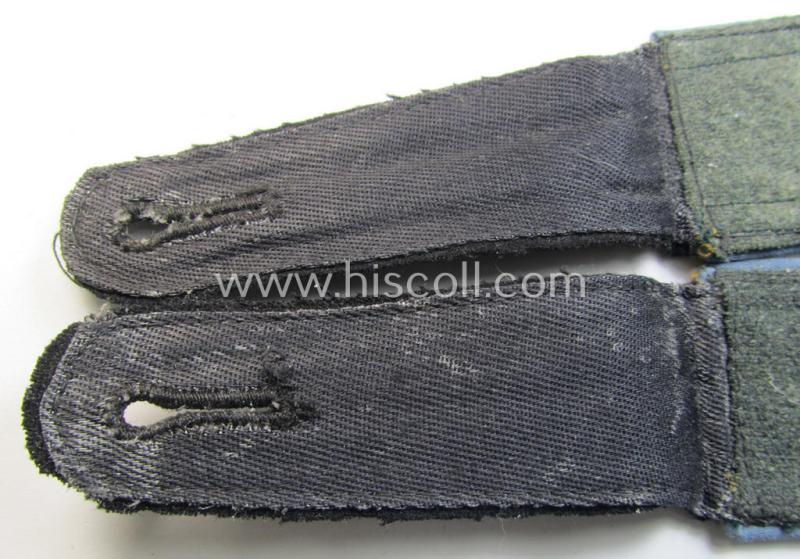 Attractive - and fully matching! - pair of Waffen-SS NCO-type- (ie. 'tropical-styled') shoulderstraps as was intended for usage by an: 'Unterscharführer' who served within the: 'Waffen-SS Nachshub-Truppen' (or: transport-troops)