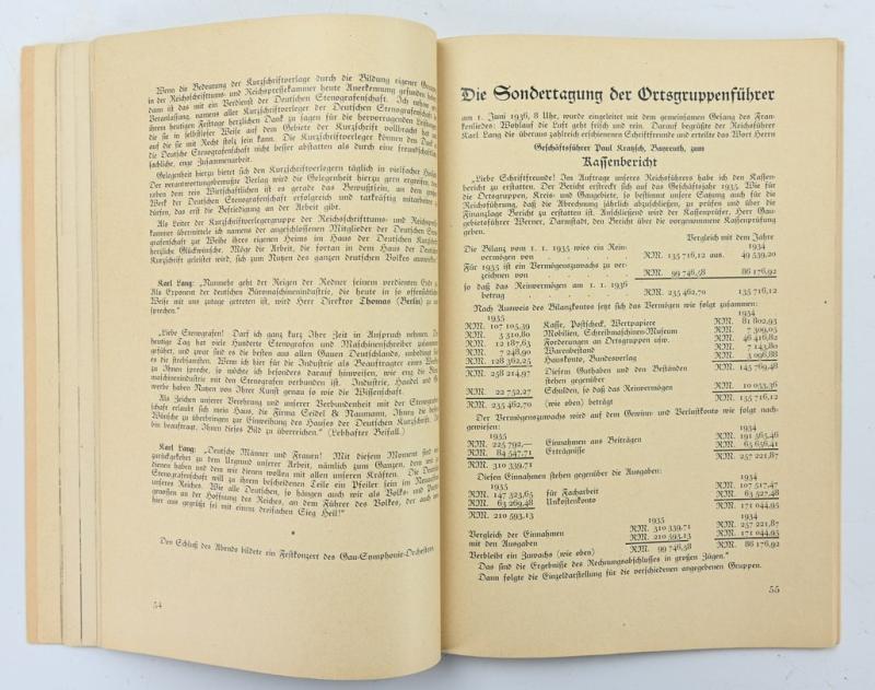German Third Reich Era Booklet 'Stenografenschaft' 1936