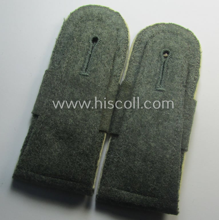 Superb, pair of WH (Heeres) infantry-related NCO-type shoulderstraps (that came with its accompanying 'Überschube'-pair!) as intended for a: 'Feldwebel des Landesschützen-Bataillons 446'