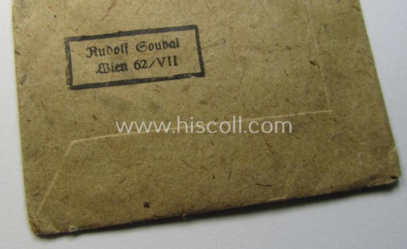 Attractive, WH (Heeres-, LW- ie. Waffen-SS-) so-called: 'Kraftfahrbewährungs-Abzeichen in Silber' being a 'virtually mint' example as was produced by the: 'Rudolf Souval'-company and that came stored in its 'Zellstoff'-based pouch