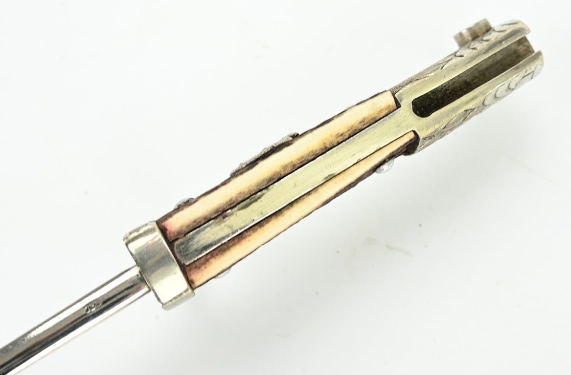 German Police Stag Handled Dress Bayonet with Frog