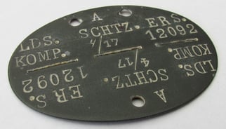 Erkennungsmarke ( EKM ) “L.D.S. Schtz. Ers. Kp....