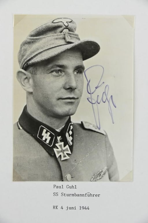Signature of Waffen-SS KC Recipient 'Paul Guhl'