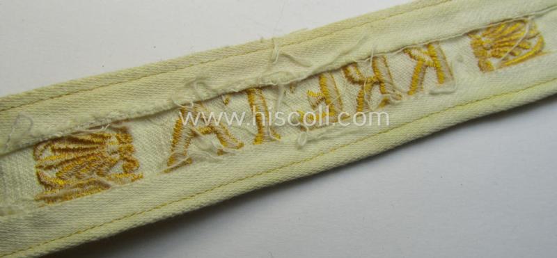 WH (LW o. Heeres) cuff-title (ie. 'Ärmelstreifen') entitled: 'Kreta'