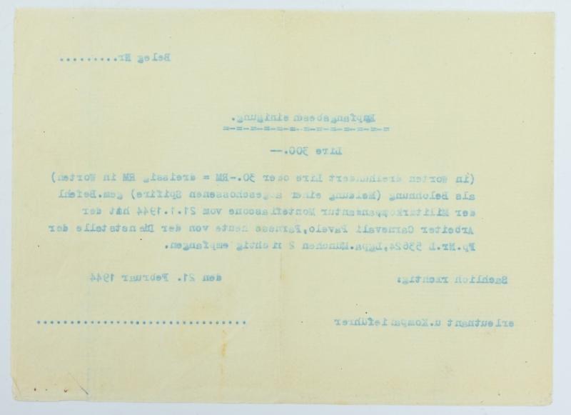 German WH Reward Certificate Italian Worker