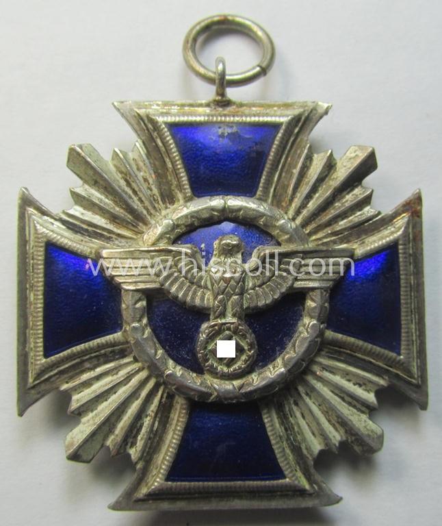 Superb, 'N.S.D.A.P. Dienstauszeichnung in Silber' (ie. '2. Stufe für 15 Jahre t. D.') being a non-maker-marked- (and 'regular-weight') example that comes together with its period (regular-sized) ribbon as issued- and/or worn
