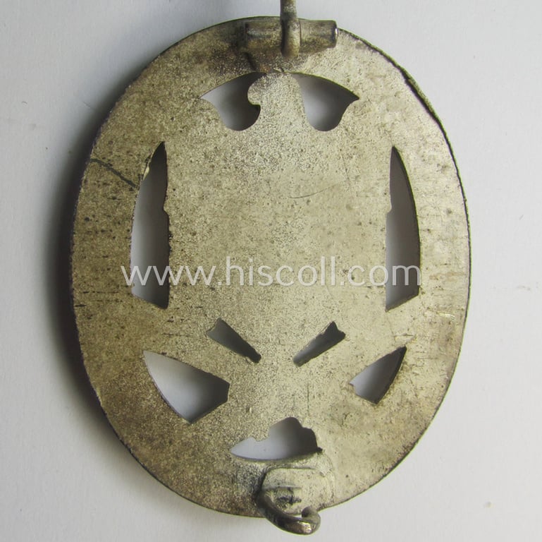 'Allgemeines Sturmabzeichen' being a non-maker-marked, so-called: 'copper-coated' and/or 'Buntmetall'-based so-called: 'flat-back'-pattern by a (still) unidentified maker