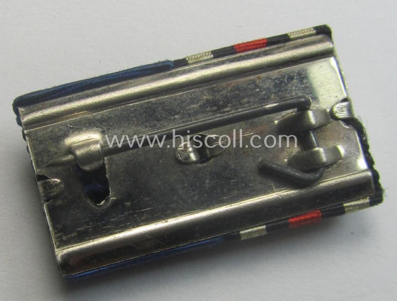 Interesting - and unusually encountered! - 2-pieced, WH ribbon-bar (ie. 'Feld- o. Bandspange') showing an unusally encountered device for a: 'Treuedienst Ehrenzeichen 2. Klasse'