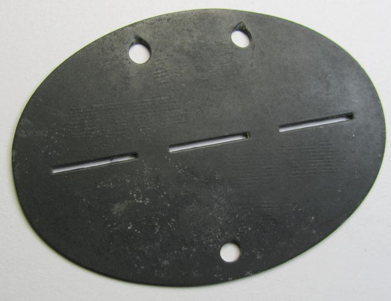 Interesting, zinc-based WH (Heeres) ID-disc (ie. 'Erkennungsmarke') bearing the clearly stamped unit-designation: 'Stammkp. JEB 236' and that comes as issued and/or worn