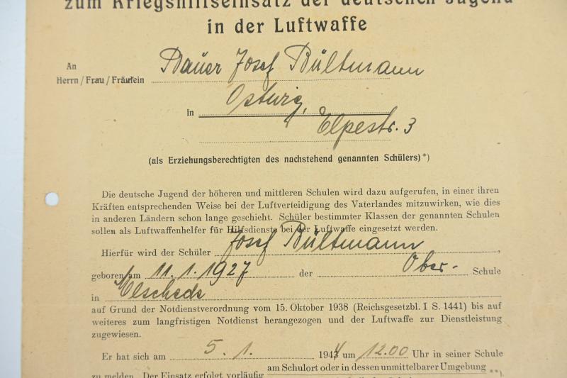 German LW Letter for Active Duty