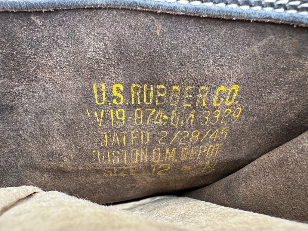 US WWII Shoe Pac Rubber Winter Boots (unissued)