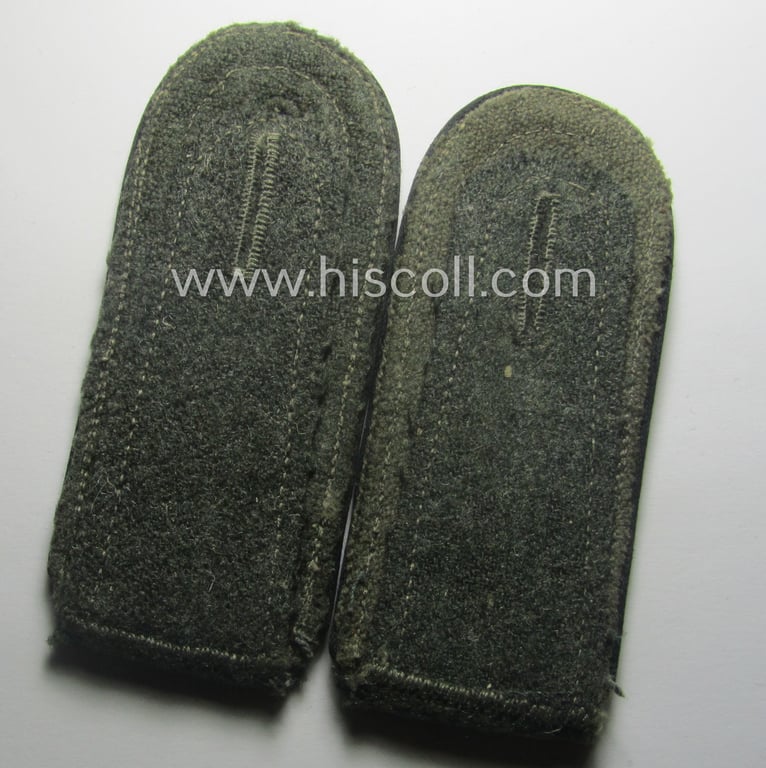 Pair of early- (ie. mid-) war-period so-called: 'M41 o. M43'-pattern, WH (Heeres) NCO-type shoulderstraps as piped in the black- (ie. 'schwarzer'-) coloured branchcolour as intended for an: 'Uffz. der Pionier-Trpn.'