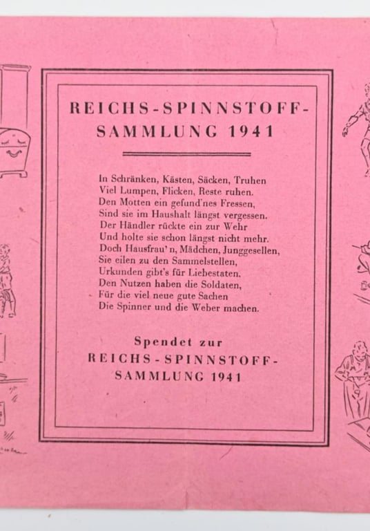 German Third Reich Clothing Collect Flyer 1941
