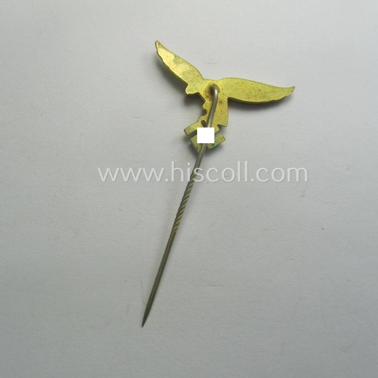 Bright-golden-toned lapel-pin (ie. 'Zivilabzeichen') to be worn on the civil attire as was intended for usage by the various staff-members of the 'Luftwaffe' (depicting an early-pattern- ie. 'down-tailed'-eagle)