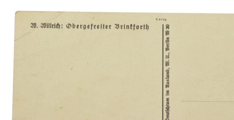 German WH Postcard 'Obergefreiter Brinkforth'