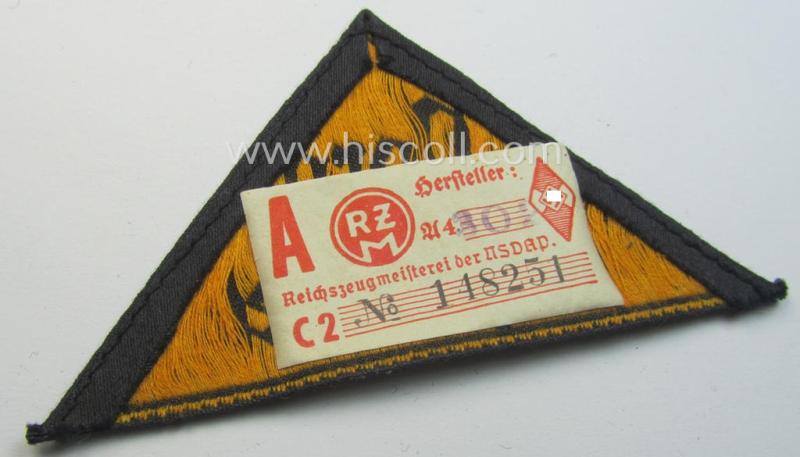 'HJ' ('Hitlerjugend') district-triangle (ie. 'Gebietsdreieck') entitled: 'Nord Nordsee' (still retaining its 'RzM'-etiket)