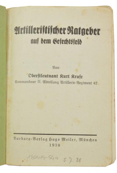 German WH Artillery Combat Handbook