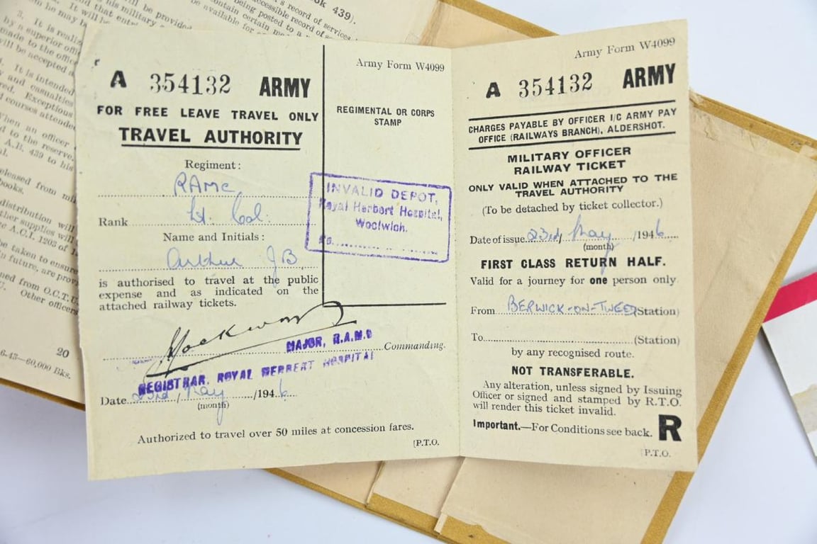 British WW2 RAMC Uniform Grouping 'Lt. J.B. Arthur'