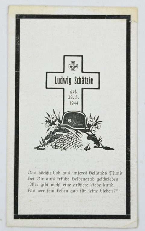 German LW Deathcard 'Feldwebel der Luftwaffe'