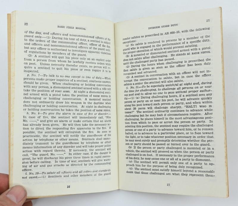 US WW2 Basic Field Manual Interior Guard DutyFM 26-5