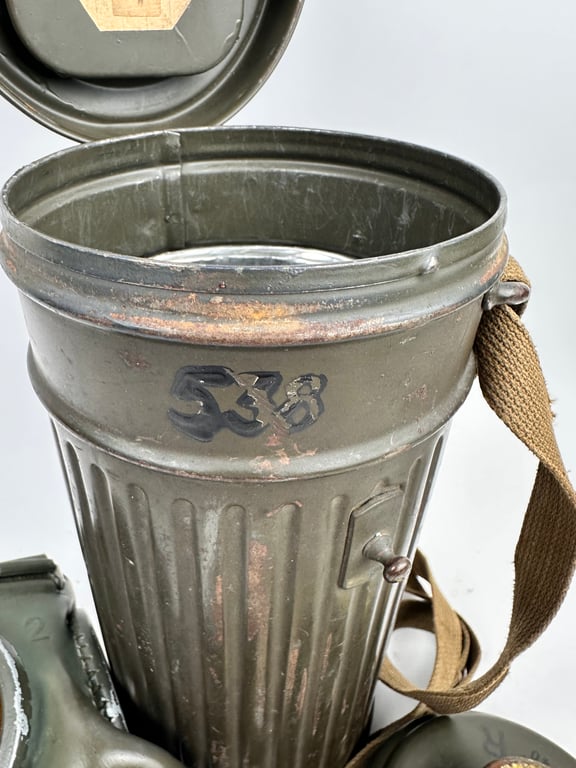 WW2 German Gasmask Named "Ogfr. Lonarz"