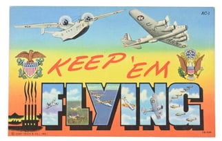 US WW2 Keep 'Em Flying Postcard