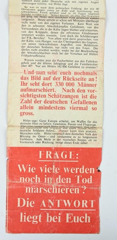 Allied WW2 Droppingsflyer 'Wie viele sind hier Aufmarschiert?'