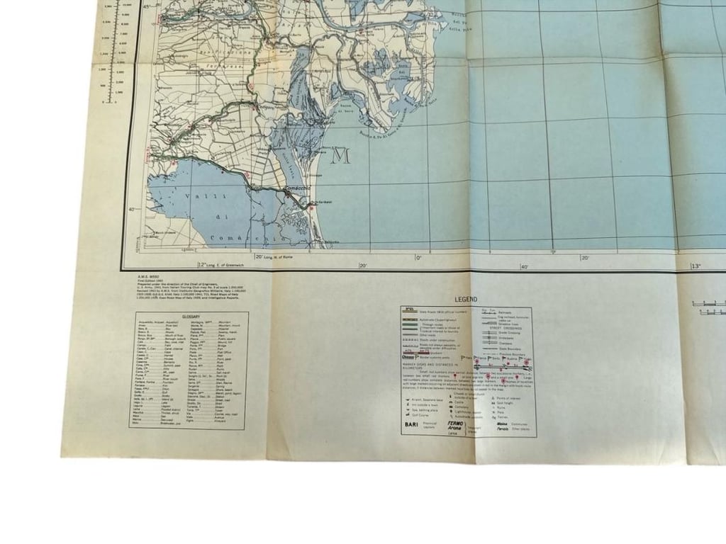 US WWII Road Map for the Italian Campaign ( Sheet nr 9 )