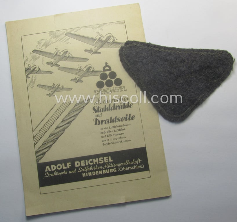 Interesting, N.S.F.K.- (or: 'National Soc. Flieger Korps'-) related: 'Ärmelabzeichen für Bordfunker' (or: radio-operator sleeve-patch) that comes with its accompanying N.S.F.K.-brochure as stored for decades