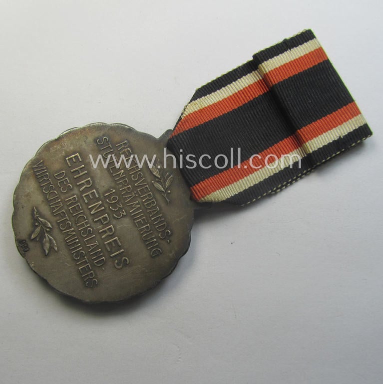 Genuine silver-based (ie. '990'-marked!), 'Zentralverbandes für Zucht und Prüfung deutscher Pferde'-related, (portable) commemorative-award entitled: 'Reichsverbands-Stutenprämierung 1933 - Ehrenpreis des Reichlands-Wirschaftministers'