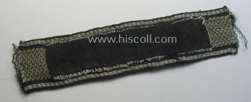 Relic- (ie. clearly shortened), Waffen-SS officers-type cuff-title (ie. 'Ärmelstreifen') as executed in flat-wire 'BeVo'-weave-pattern (in Gothic-styled script!) for an officer in the: SS-Rgt. 'Deutschland' (2. SS-Pz.-Div. “Das Reich”)