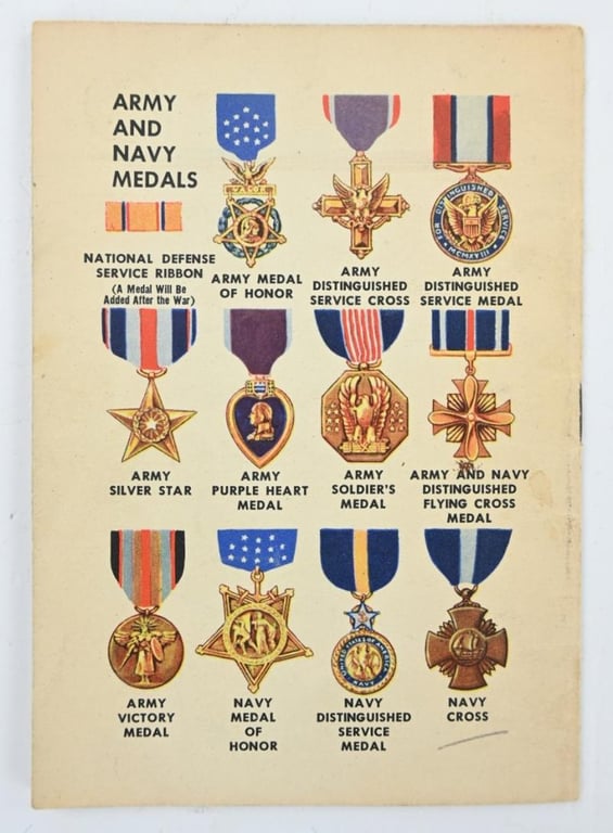 US WW2 US Army Navy Marine Corps Insignia Pocket Booklet