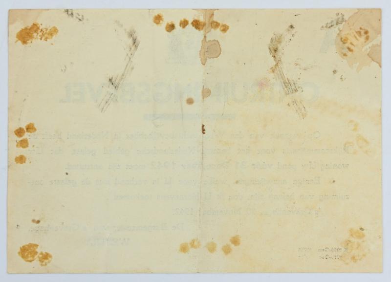 Dutch Eviction Notice 1942