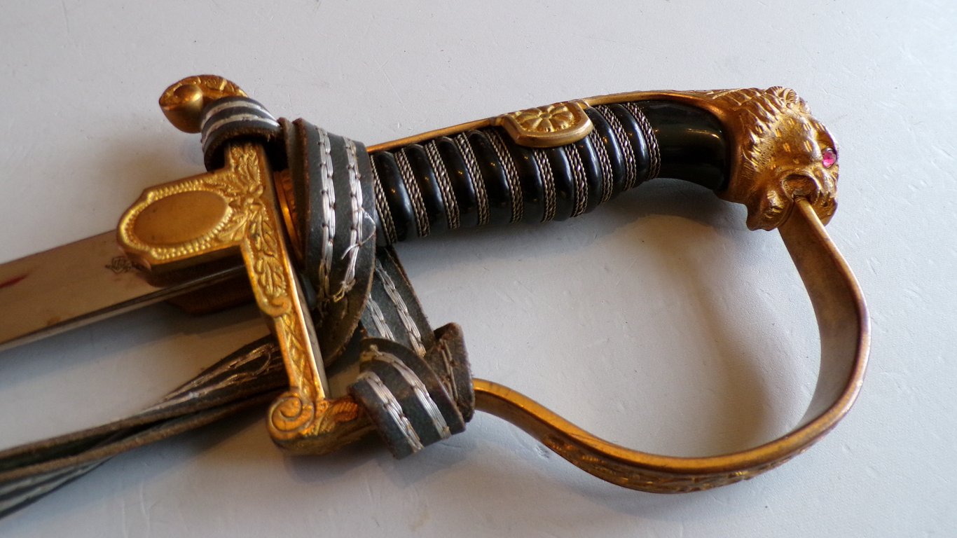 Army Officers Panther head sword by E. Pack & Sohne