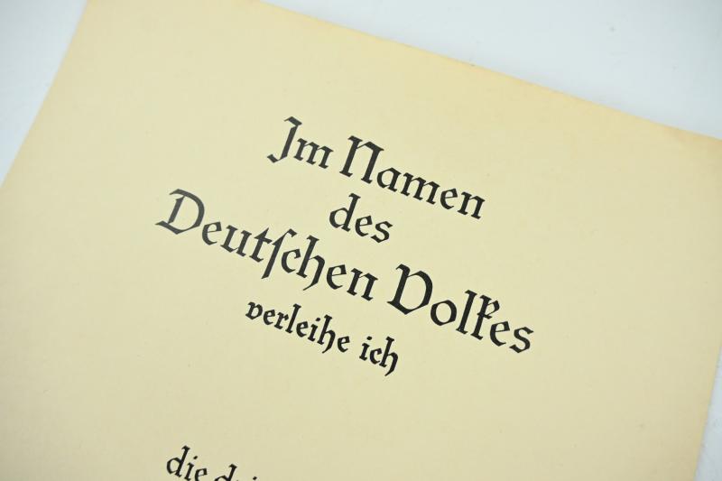 German Third Reich Empty Certificate Mothercross in Bronze
