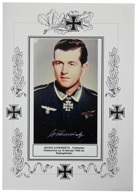 Signature of Wehrmacht Heer KC Recipient 'Georg Audenrieth'