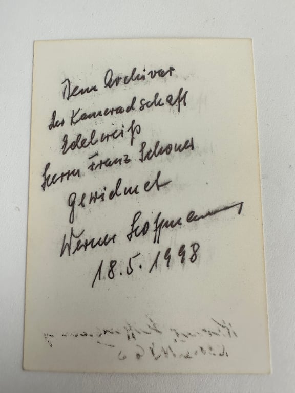 German post-war photo with orginal signature "Werner Hoffmann"