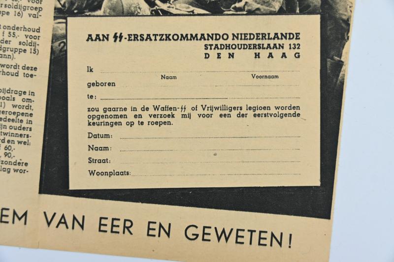 German Dutch Waffen-SS Recruitment Flyer