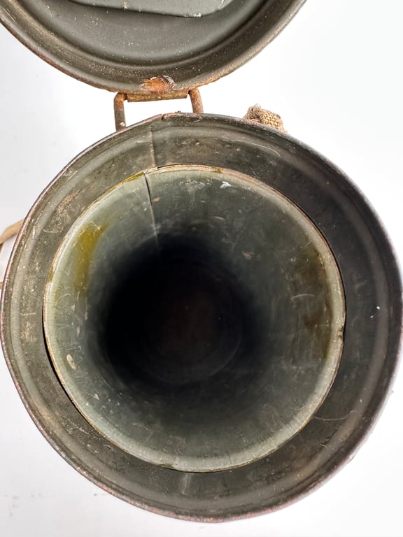 WW2 German 2 tone camo Gasmask canister.
