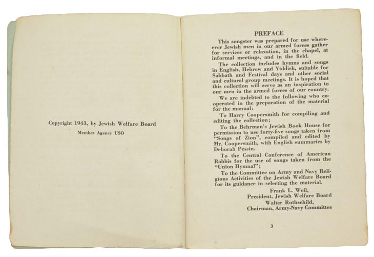 US WW2 Jewish Songbook